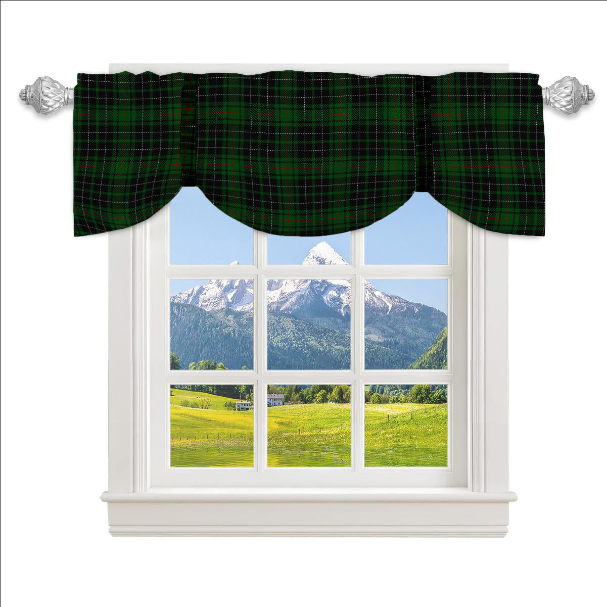 ScotsTee Shop Scottish MacAuley Hunting Tartan Tie Up Valance Curtain