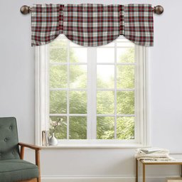 ScotsTee Shop Scottish MacLean Dress Modern Tartan Tie Up Valance Curtain