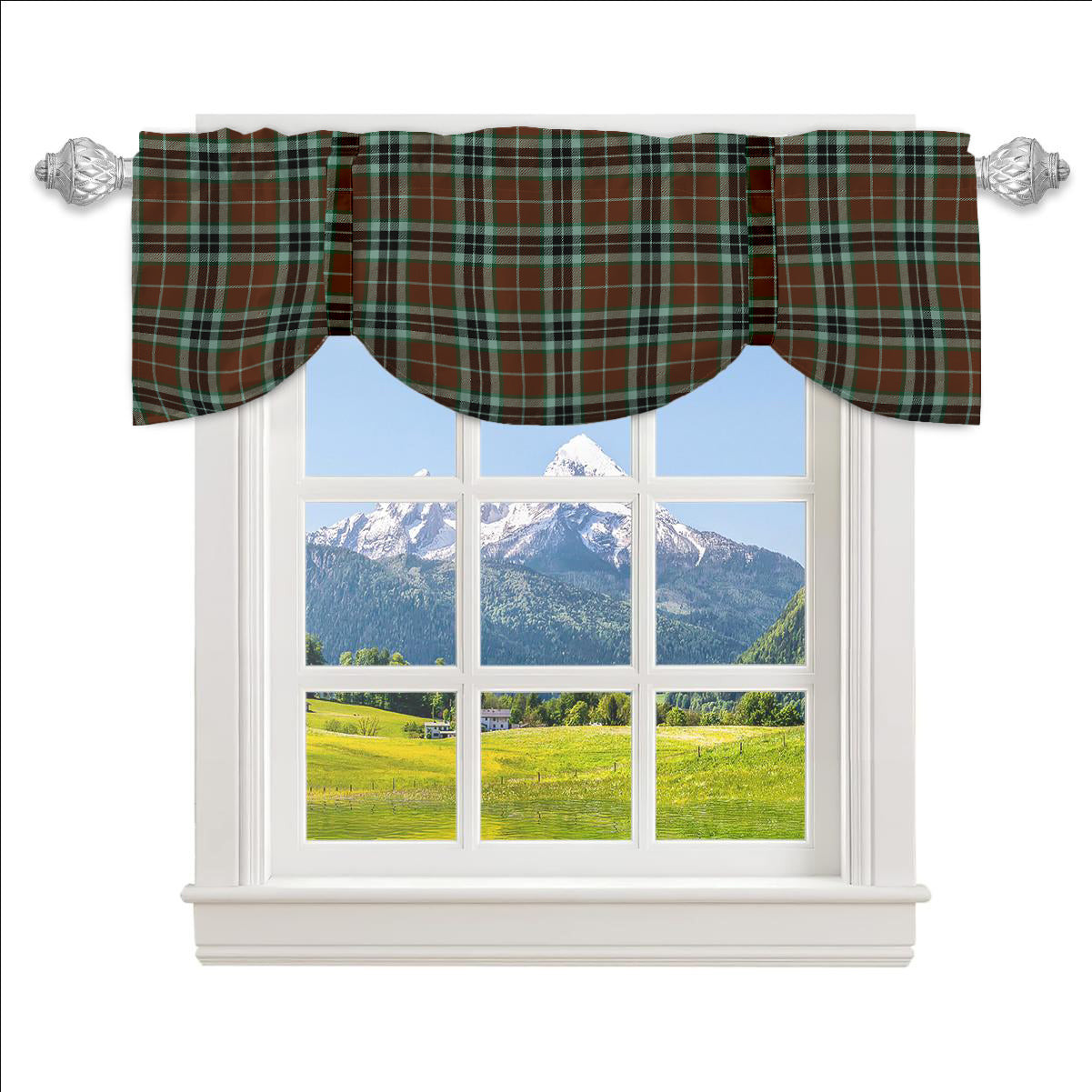 ScotsTee Shop Scottish Thomson Hunting Modern Tartan Tie Up Valance Curtain
