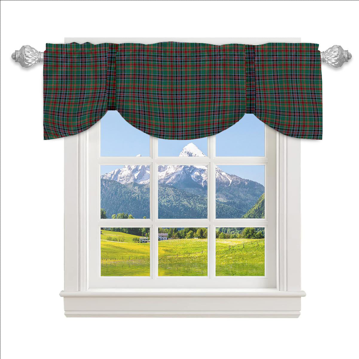 ScotsTee Shop Scottish Russell Old Ancient Tartan Tie Up Valance Curtain