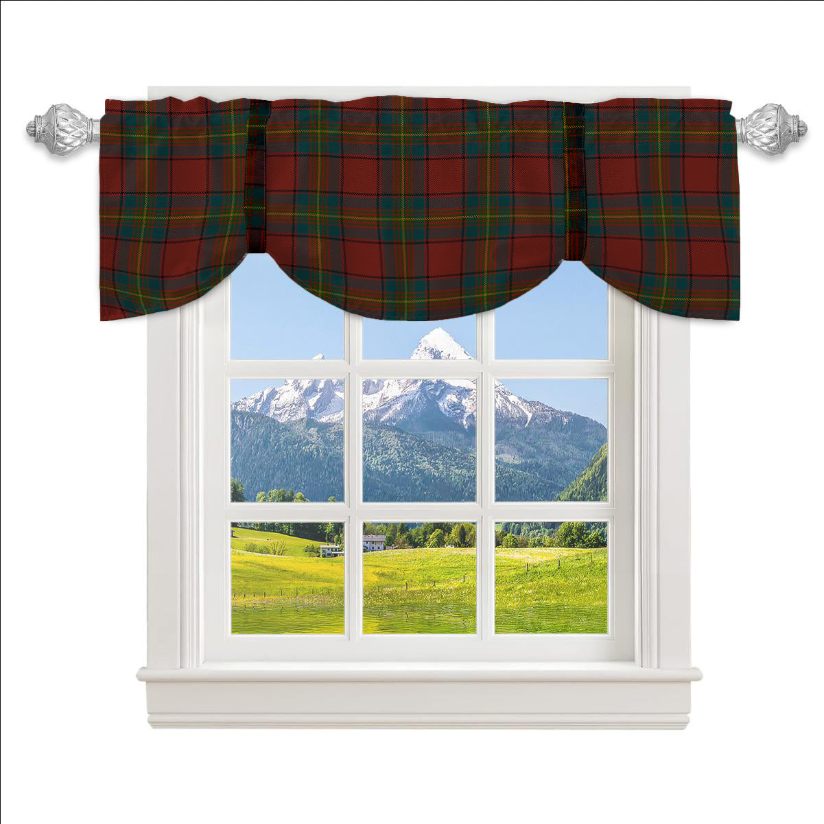 ScotsTee Shop Scottish Oliver Dress Red Tartan Tie Up Valance Curtain