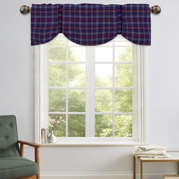 ScotsTee Shop Scottish Parker USA Tartan Tie Up Valance Curtain