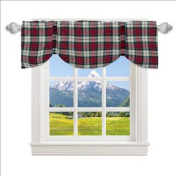 ScotsTee Shop Scottish Rose Dress Modern Tartan Tie Up Valance Curtain