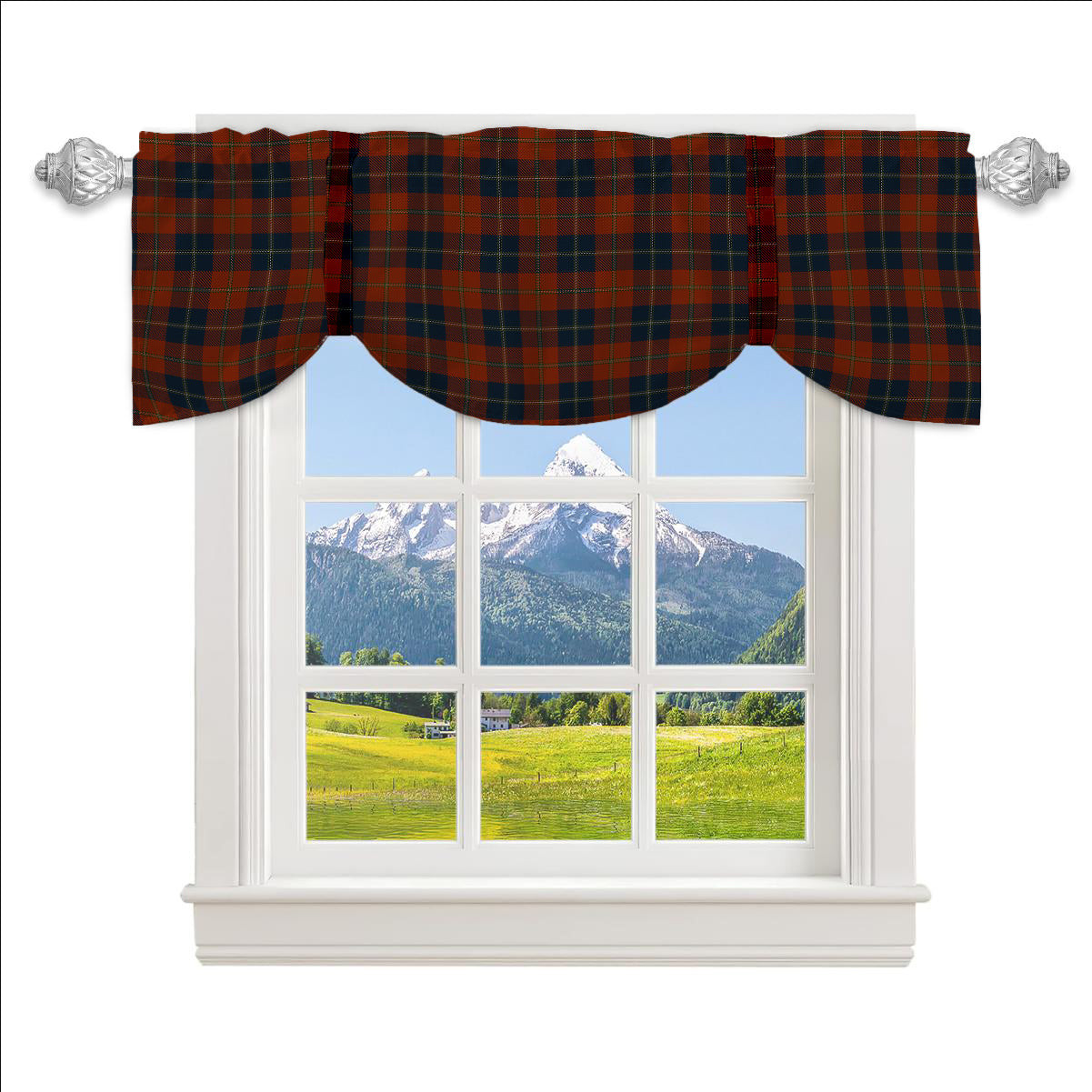 ScotsTee Shop Scottish Maclaine of Lochbuie Auld Sett Tartan Tie Up Valance Curtain