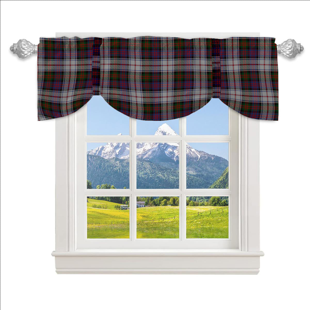 ScotsTee Shop Scottish McDonald Dress Modern Tartan Tie Up Valance Curtain