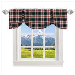 ScotsTee Shop Scottish Robertson Dress Modern Tartan Tie Up Valance Curtain