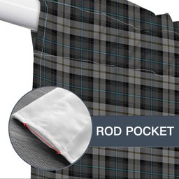 ScotsTee Shop Scottish McCandlish Dress Grey Tartan Tie Up Valance Curtain
