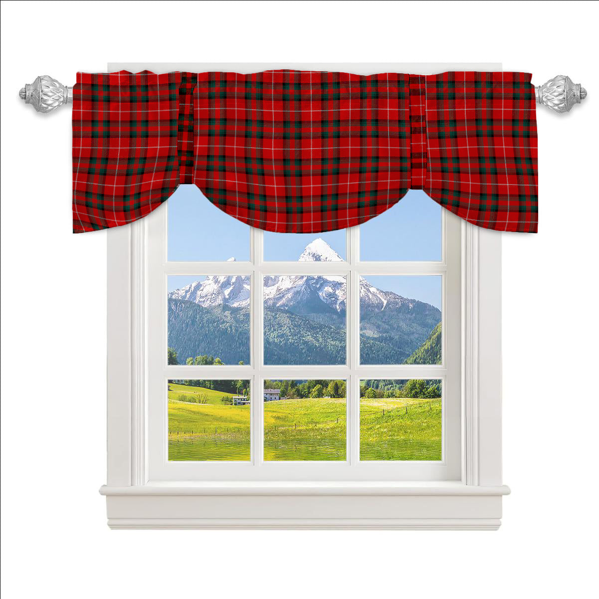 ScotsTee Shop Scottish Stuart Of Bute Modern Tartan Tie Up Valance Curtain