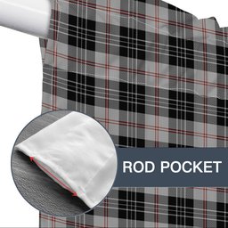 ScotsTee Shop Scottish MacPherson of Cluny Black and White Tartan Tie Up Valance Curtain