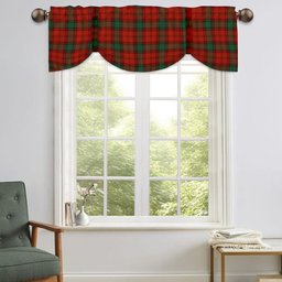 ScotsTee Shop Scottish Lindsay Black lines Ancient Tartan Tie Up Valance Curtain