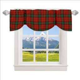ScotsTee Shop Scottish Lindsay Black lines Ancient Tartan Tie Up Valance Curtain