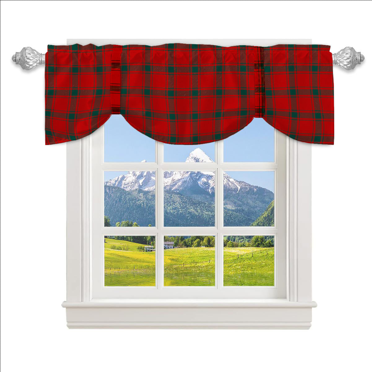 ScotsTee Shop Scottish McDonald of Sleat Modern Tartan Tie Up Valance Curtain