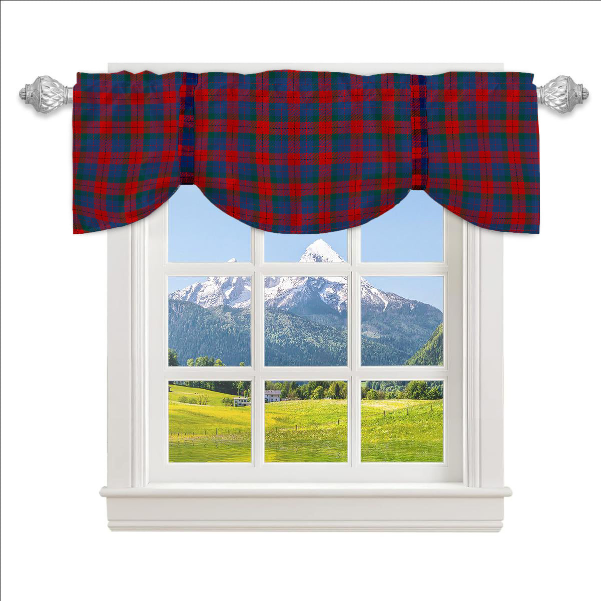 ScotsTee Shop Scottish Skene of Cromar Modern Tartan Tie Up Valance Curtain