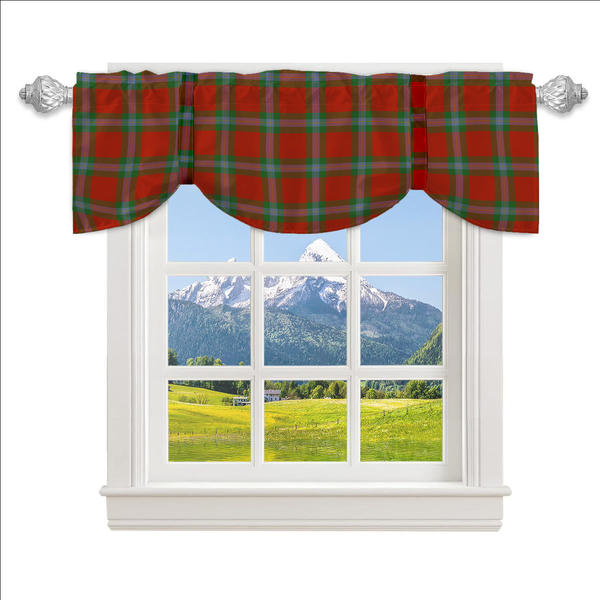 ScotsTee Shop Scottish MacLaine of Loch Buie Ancient Tartan Tie Up Valance Curtain