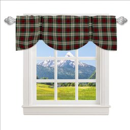 ScotsTee Shop Scottish Rose White Dress Tartan Tie Up Valance Curtain