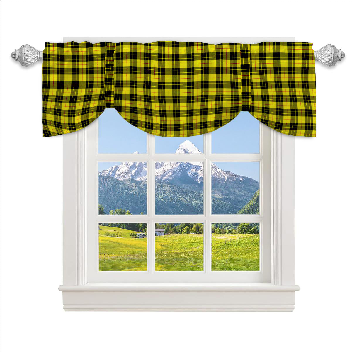 ScotsTee Shop Scottish MacLeod of Lewis Modern Tartan Tie Up Valance Curtain