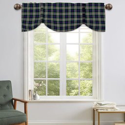 ScotsTee Shop Scottish MacLeod of California Tartan Tie Up Valance Curtain