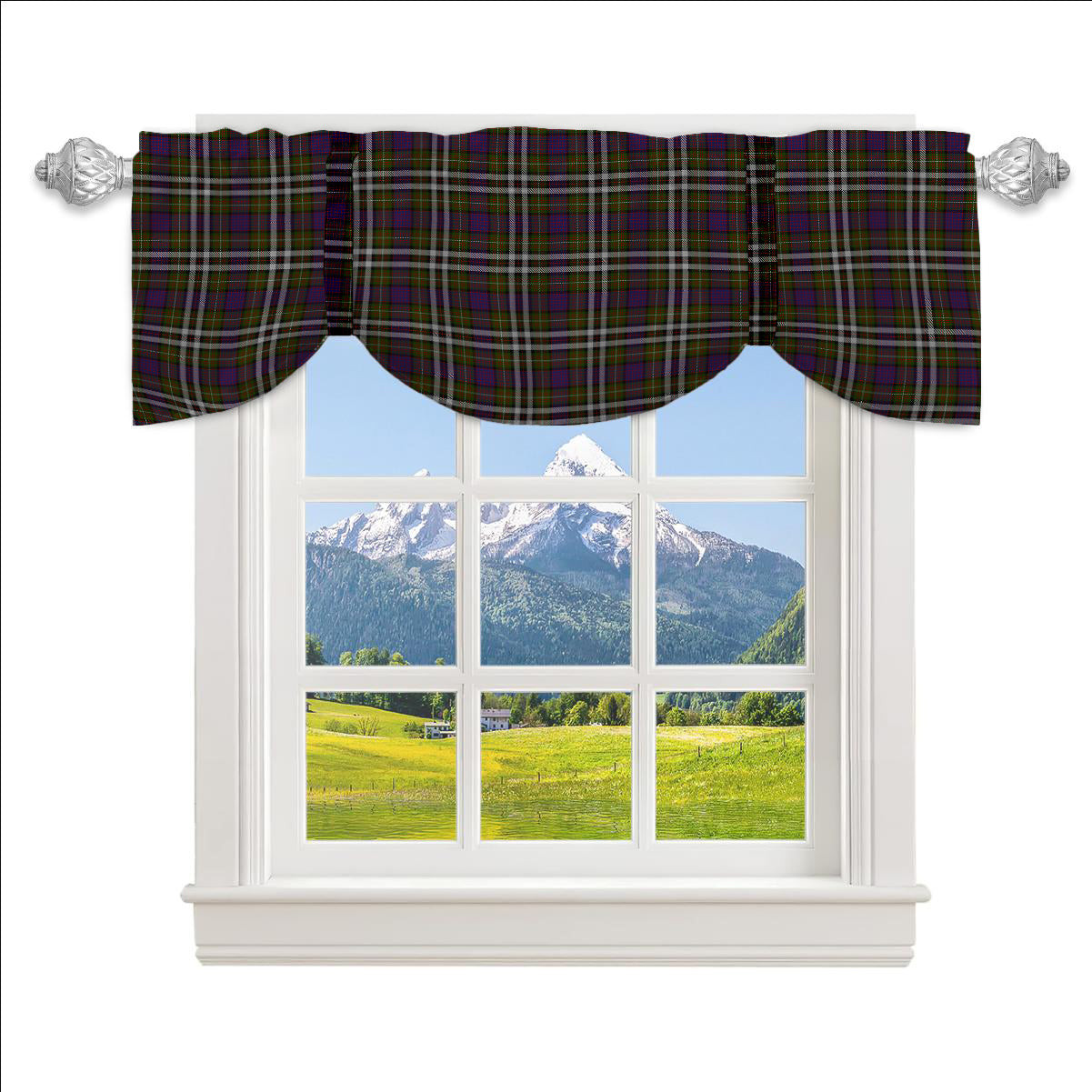ScotsTee Shop Scottish MacDonell of Glengarry Dress Tartan Tie Up Valance Curtain