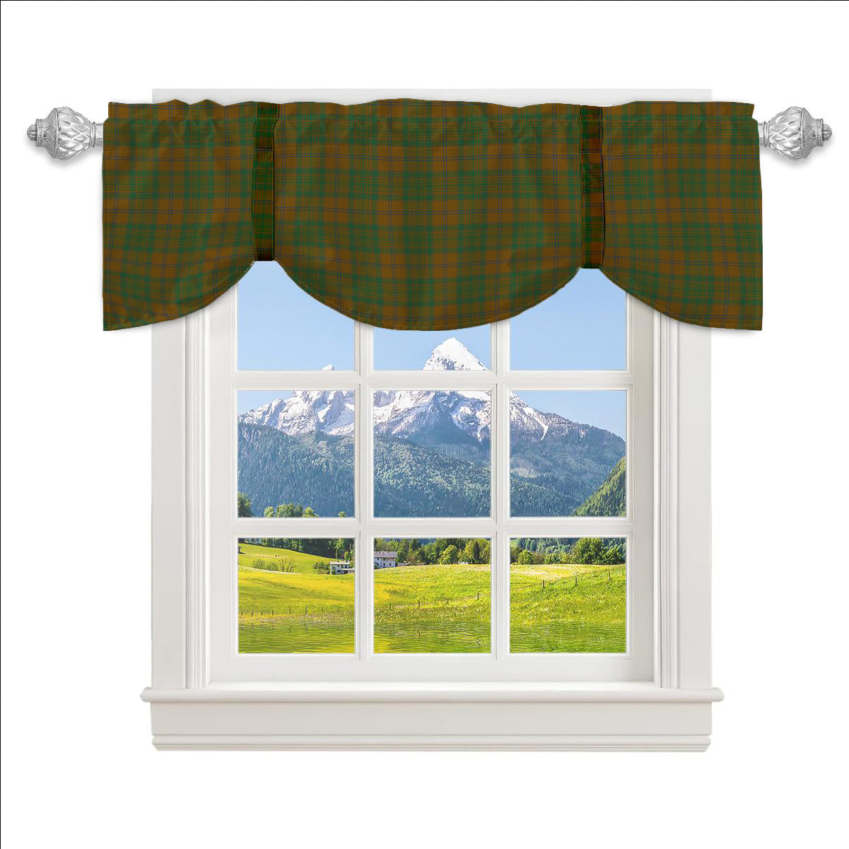 ScotsTee Shop Scottish MacAlister of Glenbarr Hunting Modern Tartan Tie Up Valance Curtain