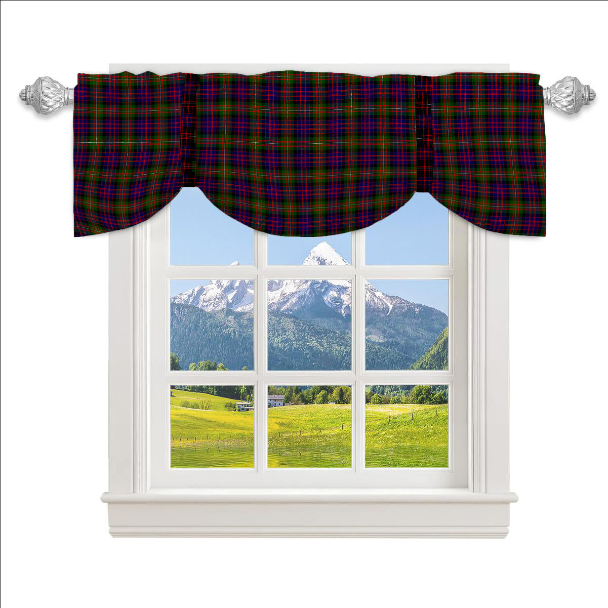 ScotsTee Shop Scottish MacDonell Of Glengarry Modern Tartan Tie Up Valance Curtain