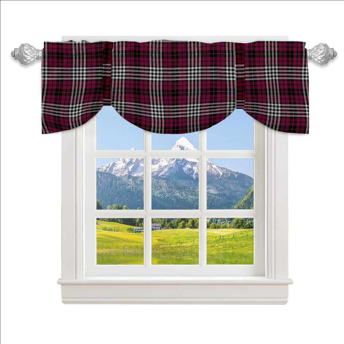 ScotsTee Shop Scottish Little of Morton Rigg Modern Tartan Tie Up Valance Curtain