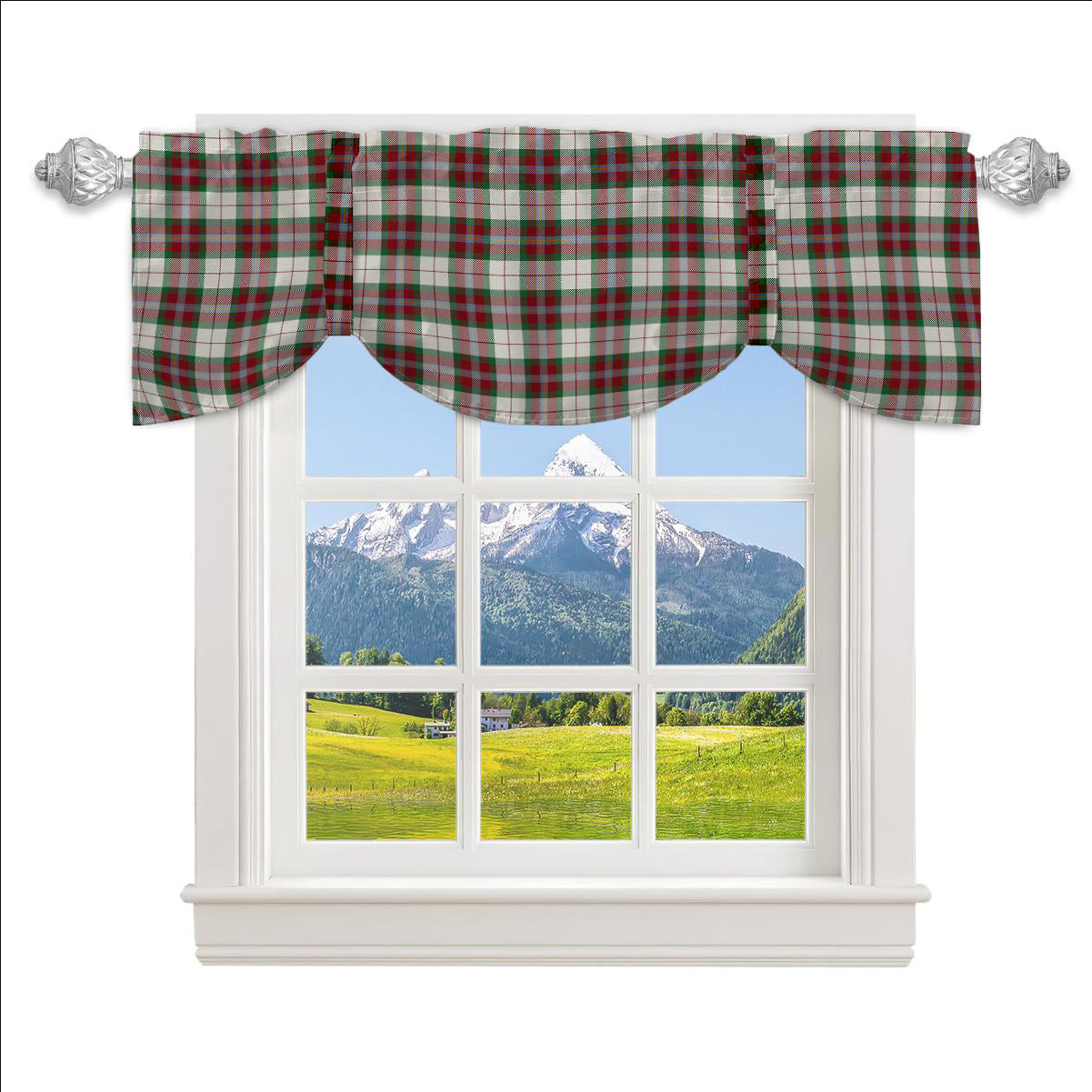 ScotsTee Shop Scottish MacLean Dress Ancient Tartan Tie Up Valance Curtain
