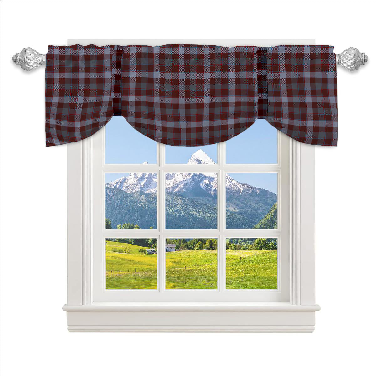 ScotsTee Shop Scottish Jardine of Castlemilk Modern Tartan Tie Up Valance Curtain