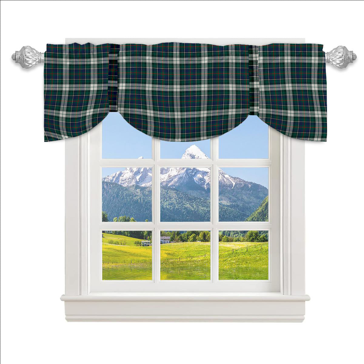 ScotsTee Shop Scottish MacInnes Dress Modern Tartan Tie Up Valance Curtain