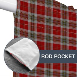 ScotsTee Shop Scottish McLean of Duart Dress Red Tartan Tie Up Valance Curtain