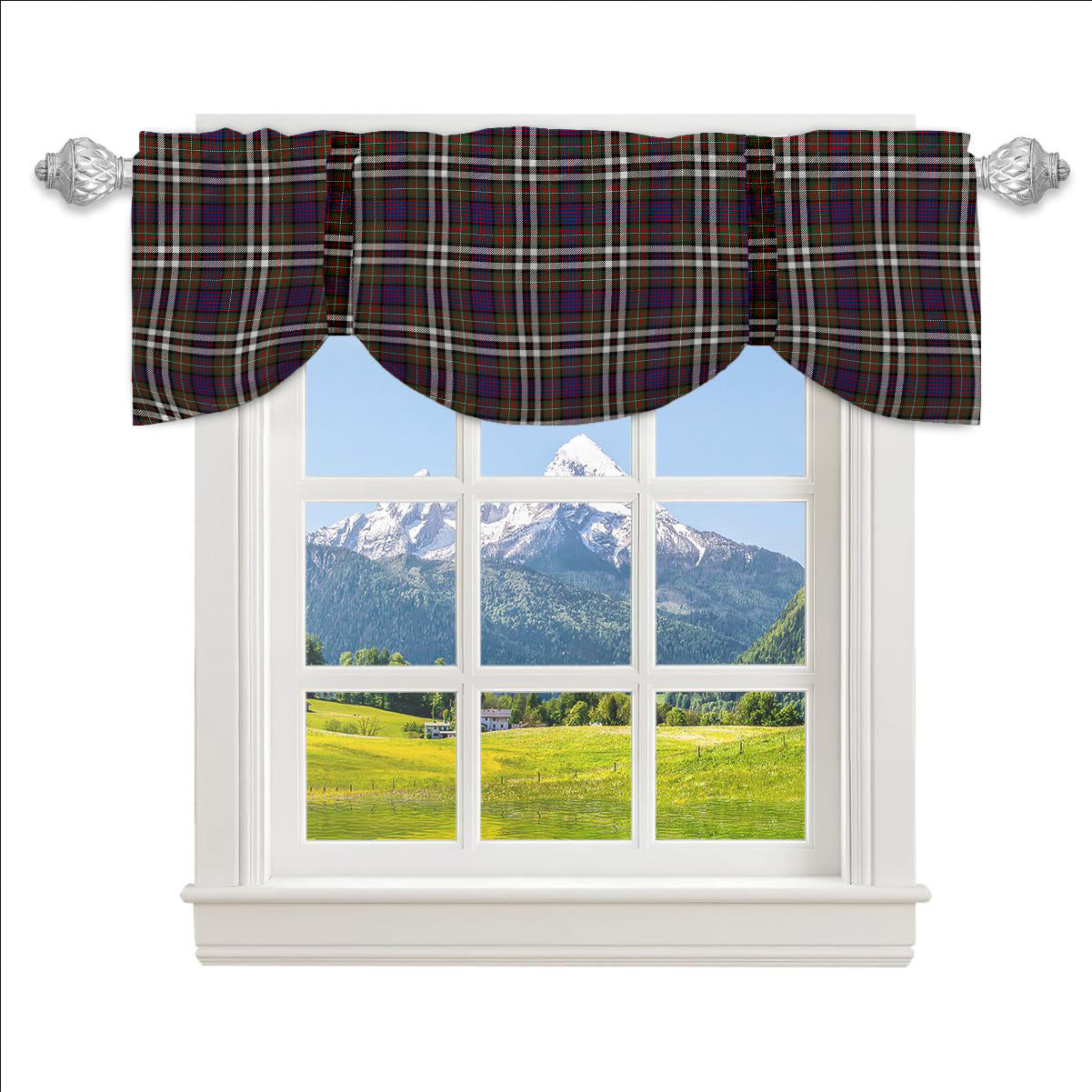 ScotsTee Shop Scottish McDonell of Glengarry Dress Modern Tartan Tie Up Valance Curtain