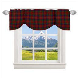 ScotsTee Shop Scottish Robertson White line Tartan Tie Up Valance Curtain