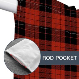 ScotsTee Shop Scottish McLeod Black and Red Ancient Tartan Tie Up Valance Curtain