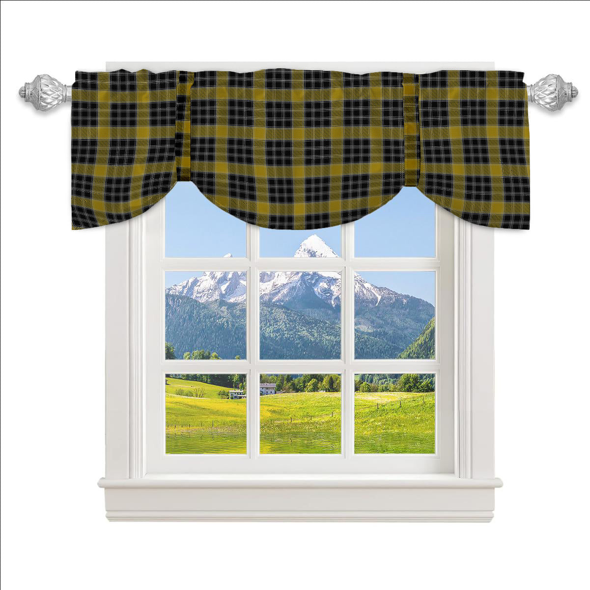 ScotsTee Shop Scottish Thain Dress 1 Tartan Tie Up Valance Curtain