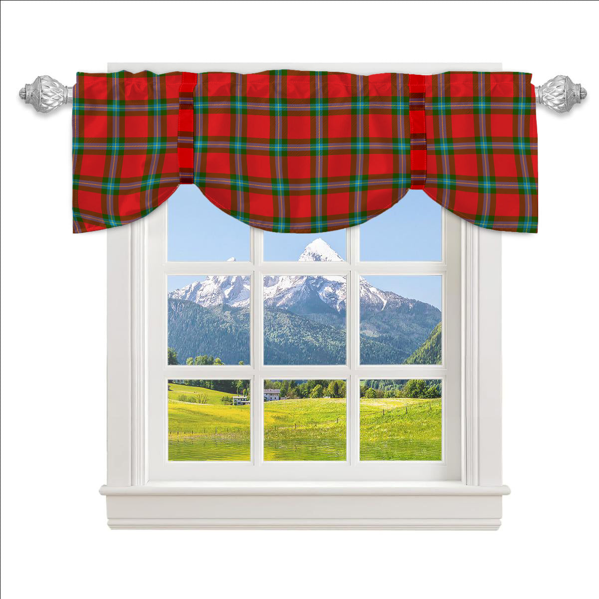 ScotsTee Shop Scottish MacLaine of Loch Buie Tartan Tie Up Valance Curtain