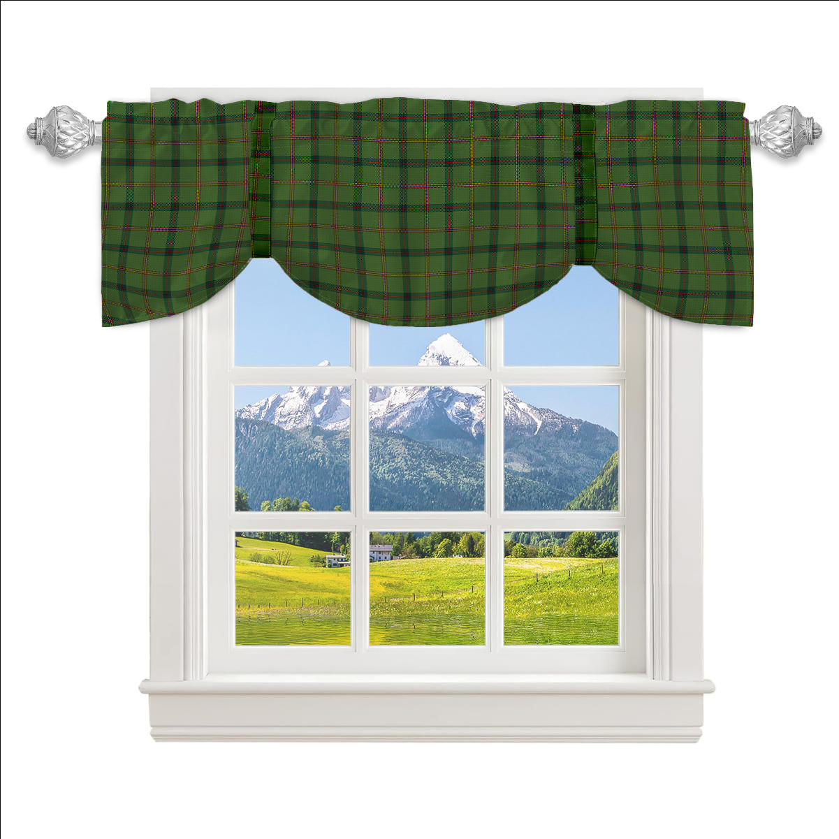 ScotsTee Shop Scottish Strachan Hunting Tartan Tie Up Valance Curtain