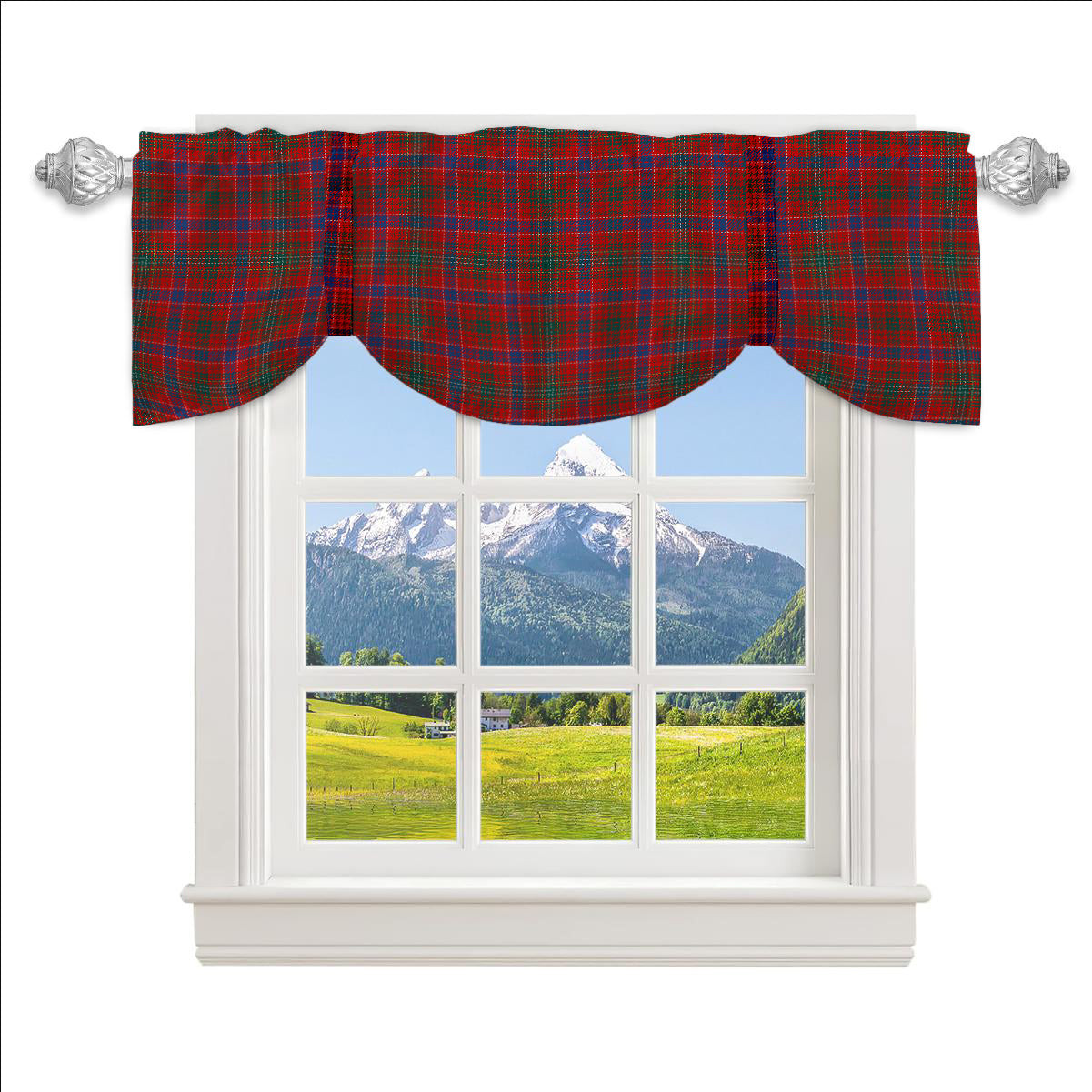 ScotsTee Shop Scottish Lumsden Waistcoat Modern Tartan Tie Up Valance Curtain