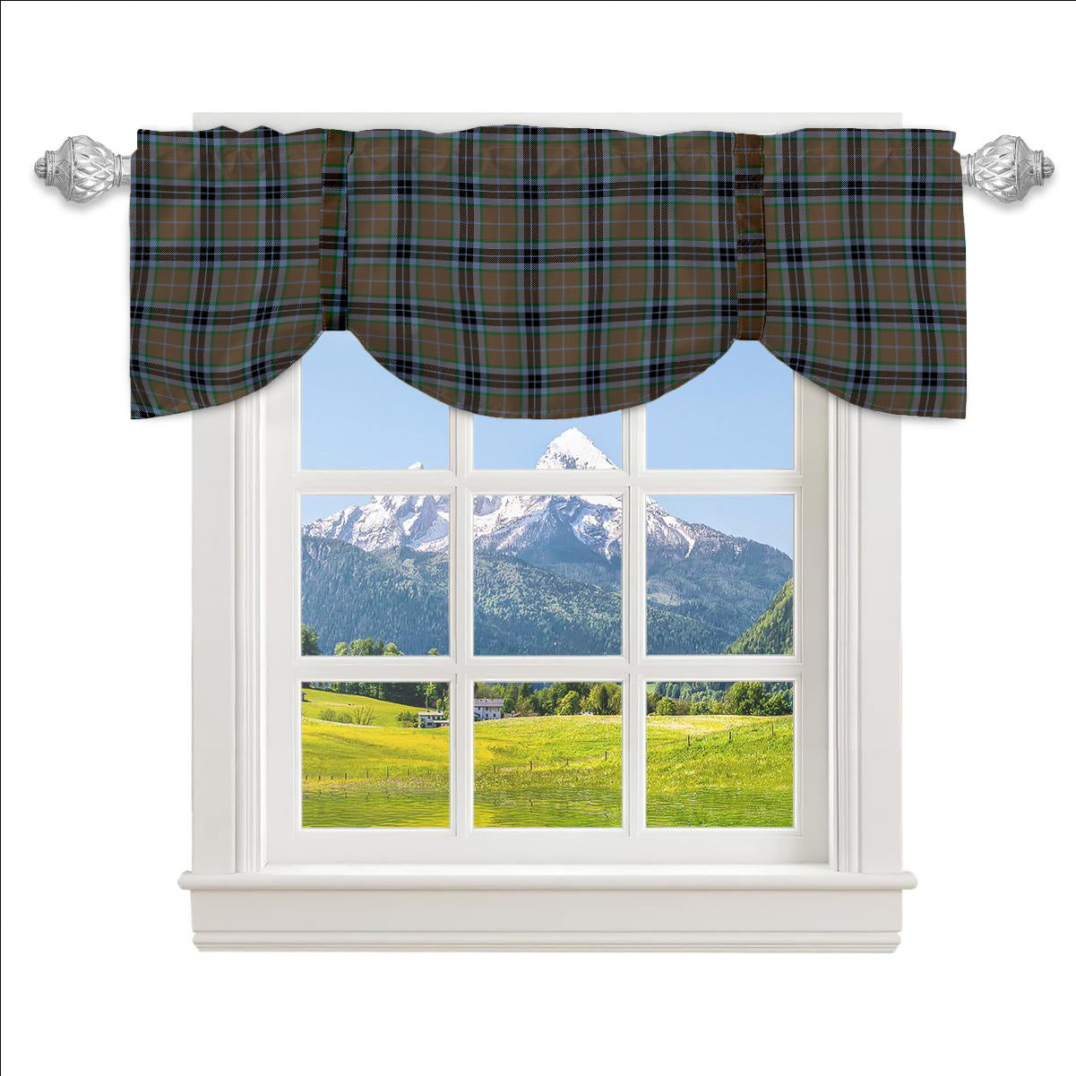 ScotsTee Shop Scottish MacTavish Hunting Ancient Tartan Tie Up Valance Curtain