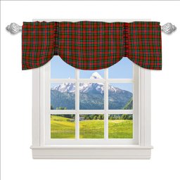 ScotsTee Shop Scottish Stewart Royal Modern Tartan Tie Up Valance Curtain