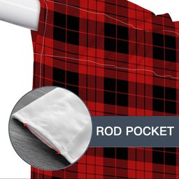 ScotsTee Shop Scottish MacLeod Black and Red Modern Tartan Tie Up Valance Curtain