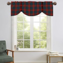 ScotsTee Shop Scottish Wilson Modern Tartan Tartan Tie Up Valance Curtain