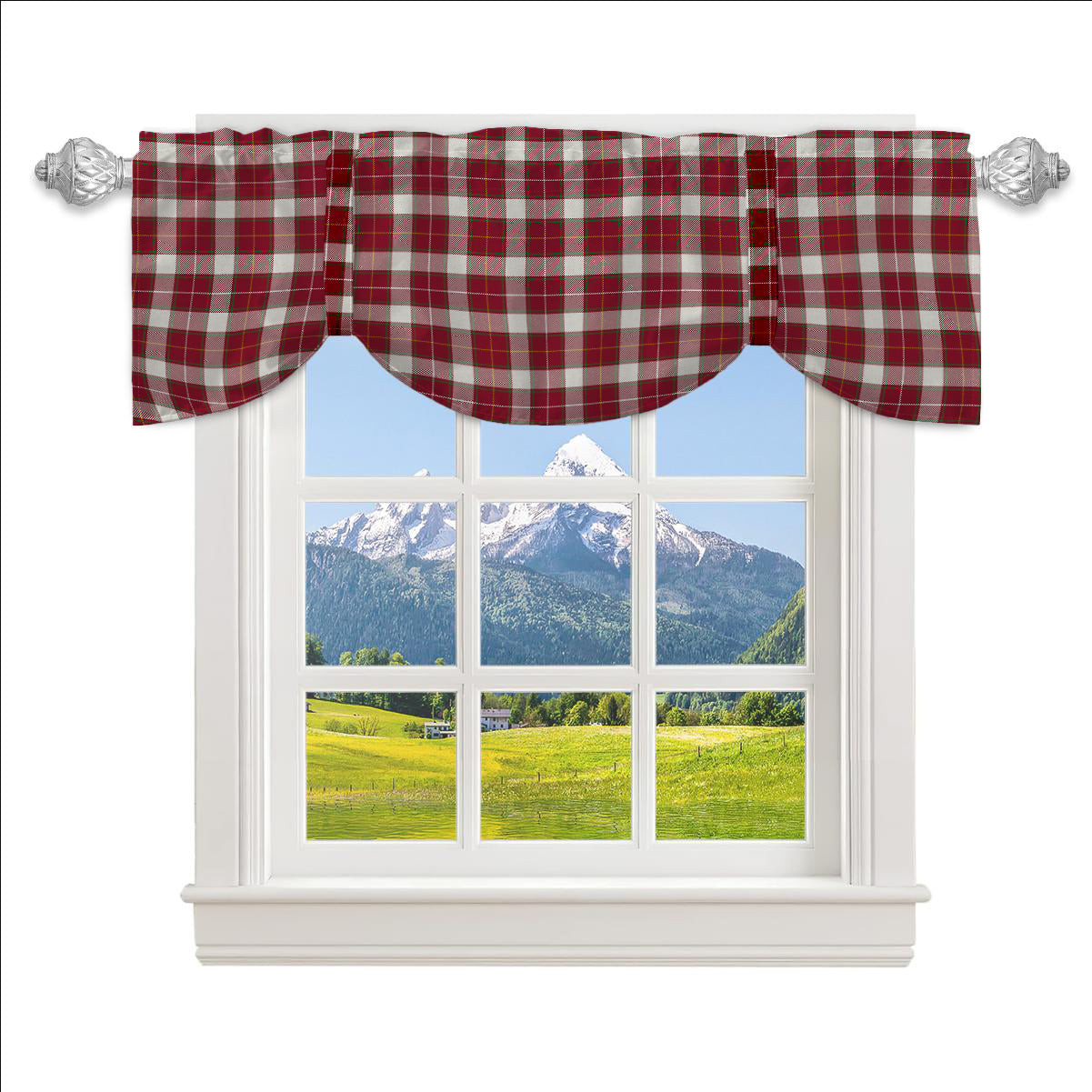ScotsTee Shop Scottish MacPhee Dress Modern Tartan Tie Up Valance Curtain