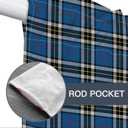 ScotsTee Shop Scottish Thompson Society Dress Blue Modern Tartan Tie Up Valance Curtain