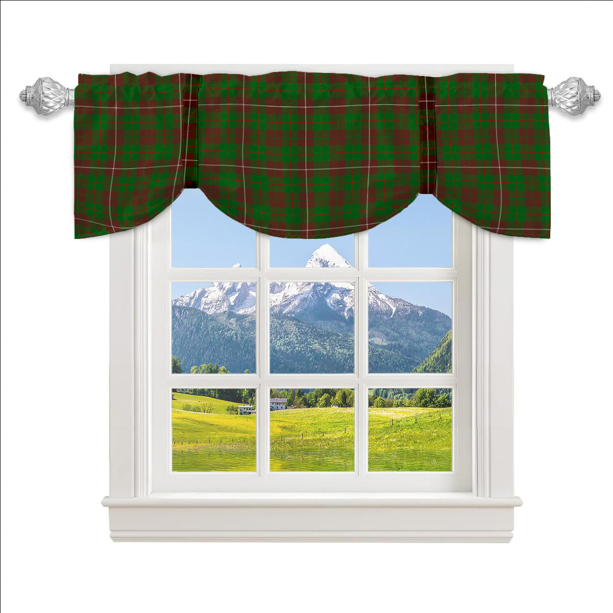 ScotsTee Shop Scottish MacKinnon Hunting Modern Tartan Tie Up Valance Curtain