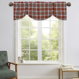 ScotsTee Shop Scottish McAlister Dress Modern Tartan Tie Up Valance Curtain
