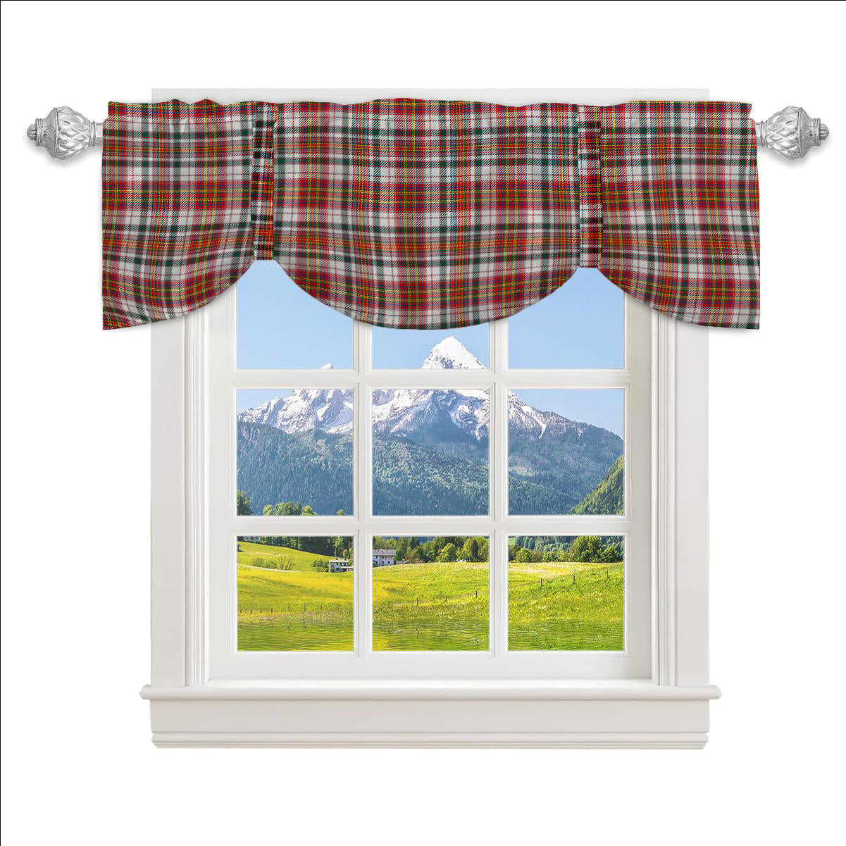 ScotsTee Shop Scottish McAlister Dress Modern Tartan Tie Up Valance Curtain