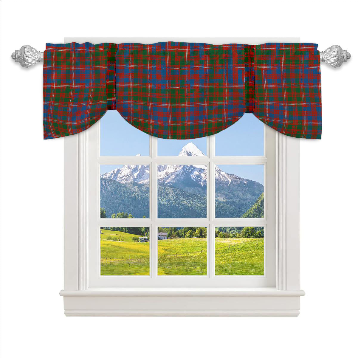 ScotsTee Shop Scottish MacColl Hunting Ancient Tartan Tie Up Valance Curtain