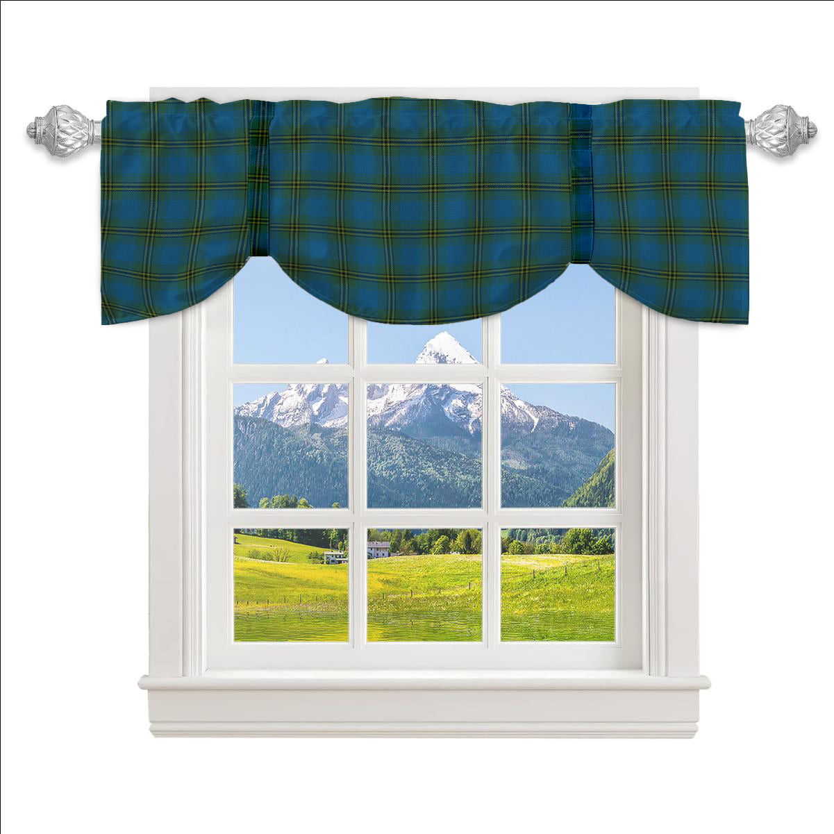 ScotsTee Shop Scottish Oliver Hunting Tartan Tie Up Valance Curtain