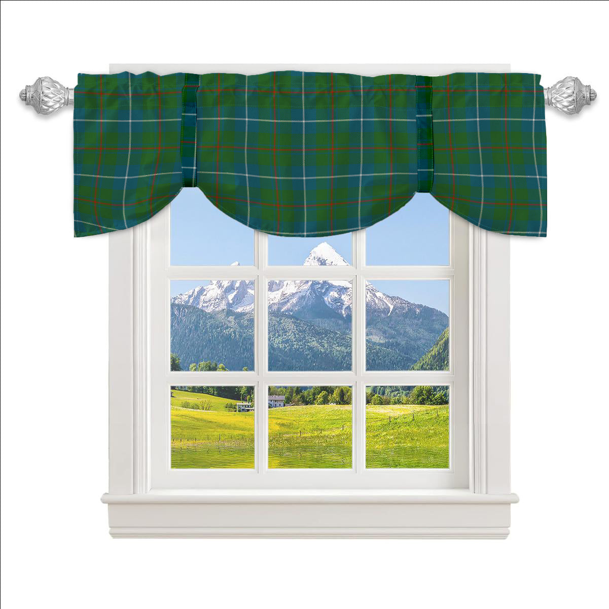 ScotsTee Shop Scottish Irvine of Bonshaw Tower Ancient Tartan Tie Up Valance Curtain