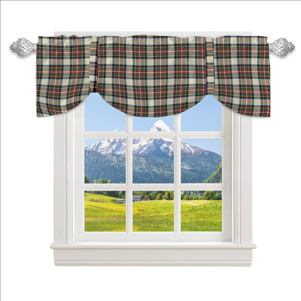 ScotsTee Shop Scottish Stewart Dress Modern SC Tartan Tie Up Valance Curtain