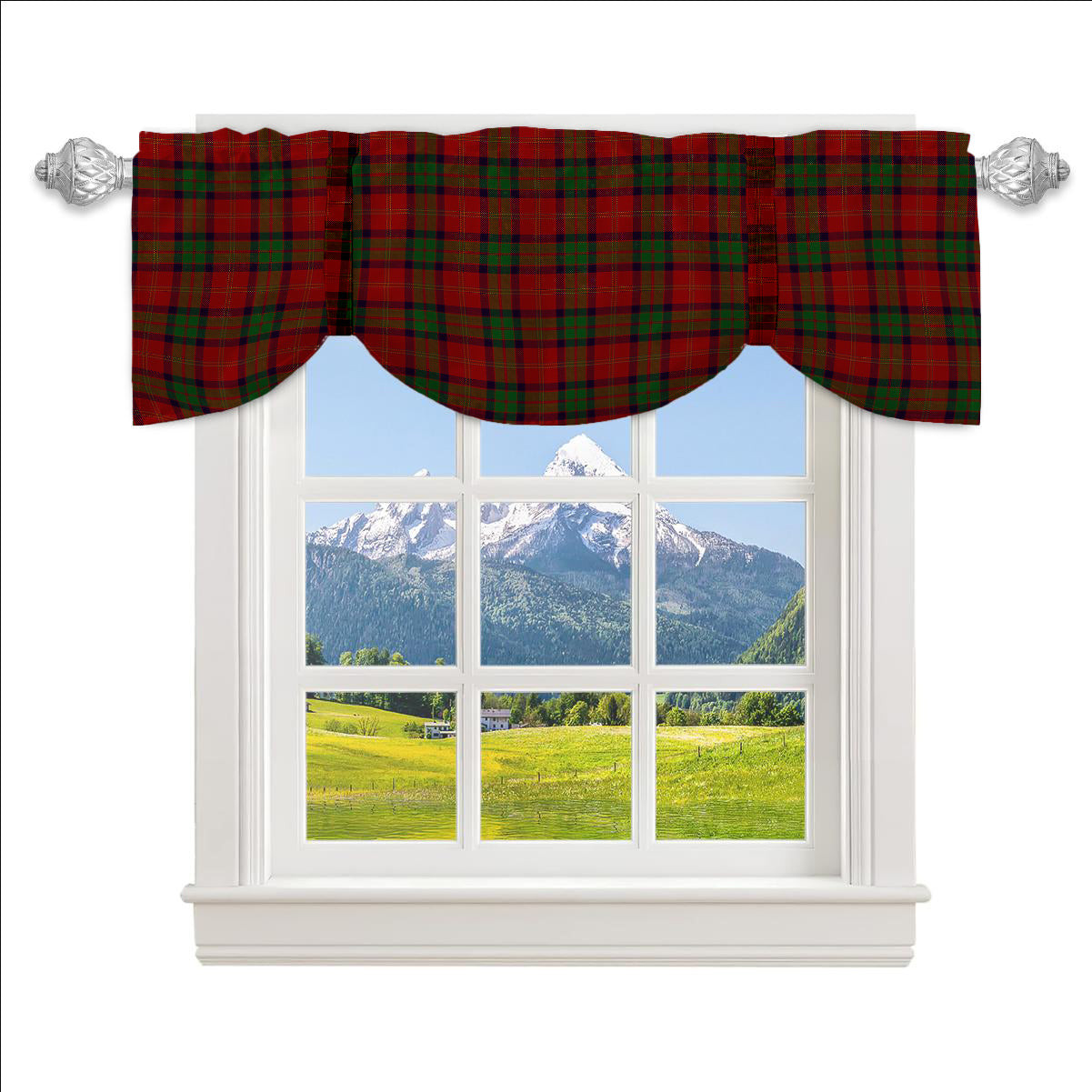 ScotsTee Shop Scottish McPherson of Cluny Tartan Tie Up Valance Curtain